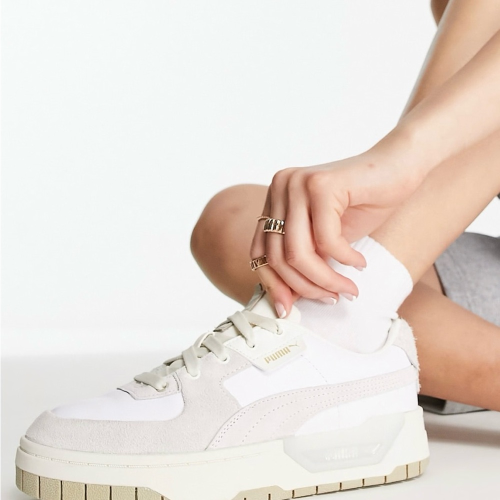 Puma White and Cream Women's Sneakers